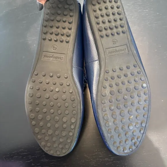 SONDERGAARD Navy Grained Leather Driver  Moccasins, Loafers, Men's sz 42