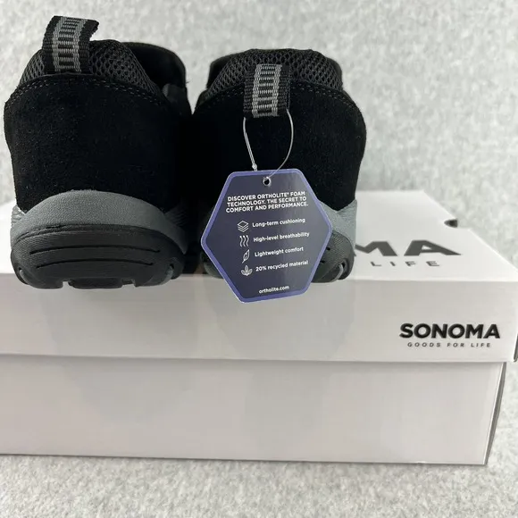 Sonoma Slip On loafers Mens Size 12 Genuine Suede Ortholite black New