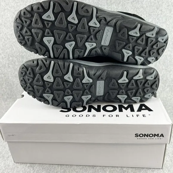 Sonoma Slip On loafers Mens Size 12 Genuine Suede Ortholite black New