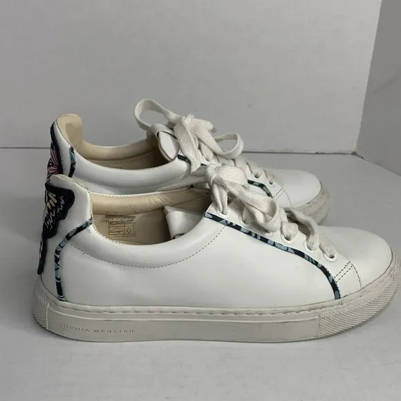 Sophia Webster white leather butterfly trainer sneakers