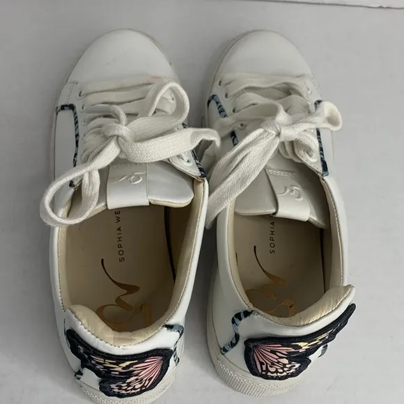 Sophia Webster white leather butterfly trainer sneakers