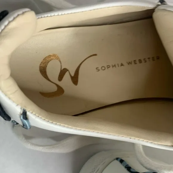 Sophia Webster white leather butterfly trainer sneakers