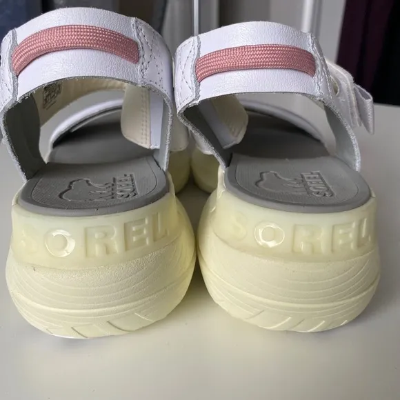 Sorel Blitz Stride Sporty Sandals US 10 EU 41 White Leather Platform