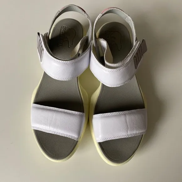 Sorel Blitz Stride Sporty Sandals US 10 EU 41 White Leather Platform