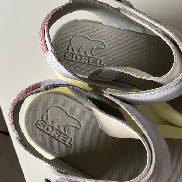 Sorel Blitz Stride Sporty Sandals US 10 EU 41 White Leather Platform