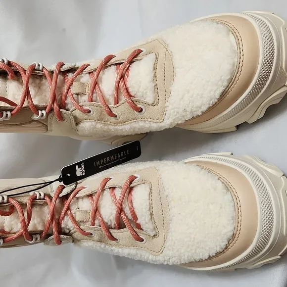 Sorel Brex Cozy Lace-up Waterproof Faux Fur Chunk Heeled boots (w size 10)