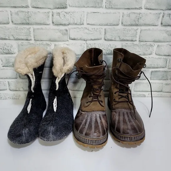 Sorel Crusader Winter Snow Boots Mens 10 Brown Leather  Lace Up USA Made