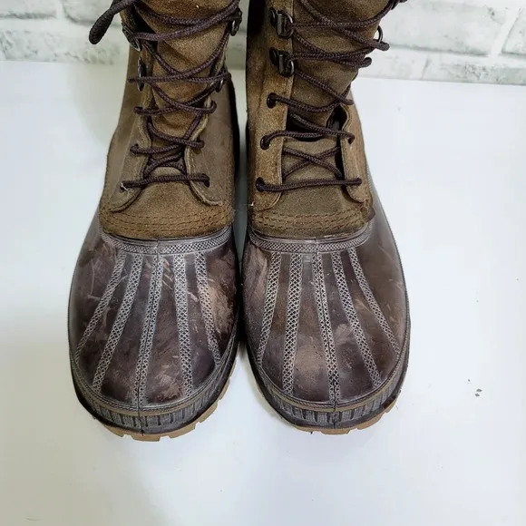 Sorel Crusader Winter Snow Boots Mens 10 Brown Leather  Lace Up USA Made