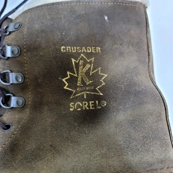 Sorel Crusader Winter Snow Boots Mens 10 Brown Leather  Lace Up USA Made