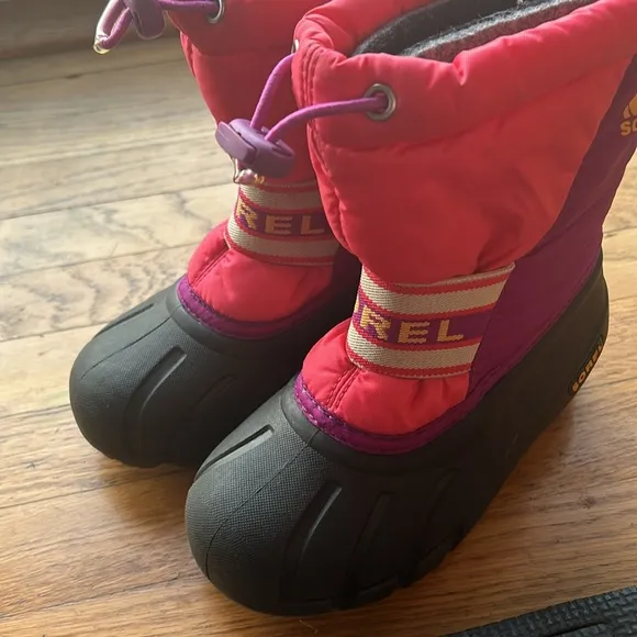 Sorel Cub Purple and Pink Insulated Pull On Winter Snow Boots Size 12