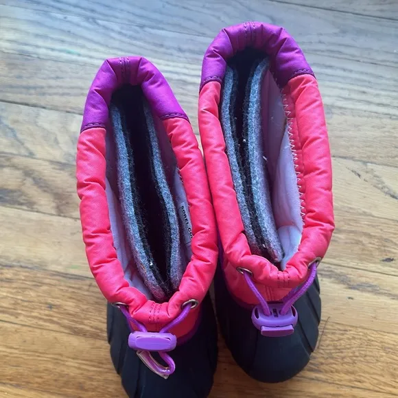 Sorel Cub Purple and Pink Insulated Pull On Winter Snow Boots Size 12