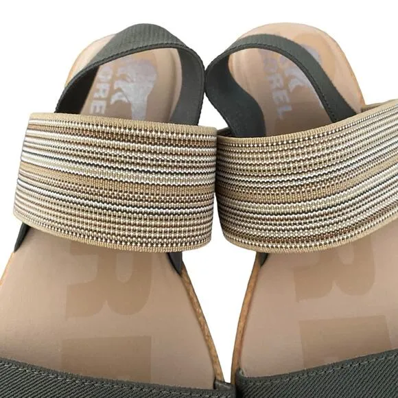 Sorel Ella II Two Strap Olive Green Sandals size 8.5