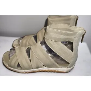 SOREL Ella Lace Gladiator Sandals – Sage Green Elastic Straps – Women’s Size 7.5