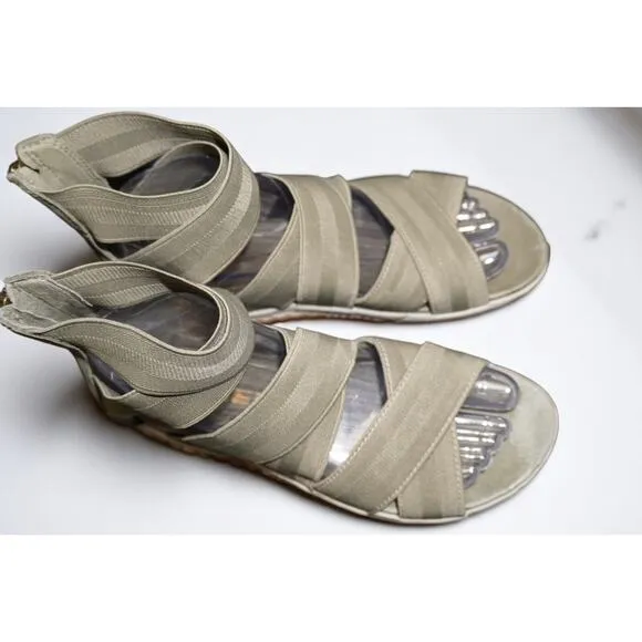 SOREL Ella Lace Gladiator Sandals – Sage Green Elastic Straps – Women’s Size 7.5