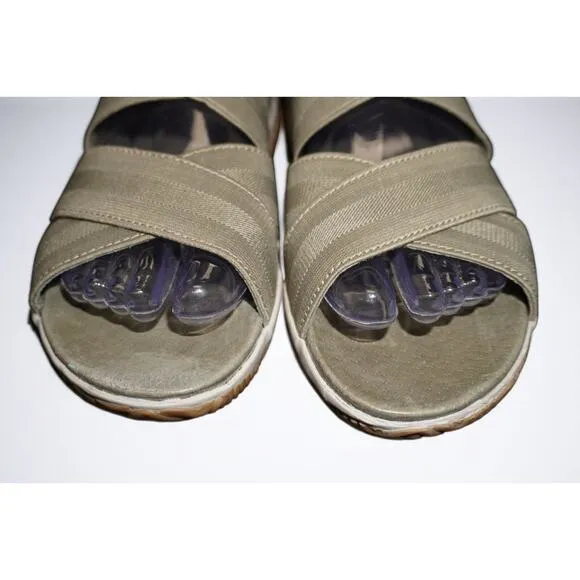 SOREL Ella Lace Gladiator Sandals – Sage Green Elastic Straps – Women’s Size 7.5