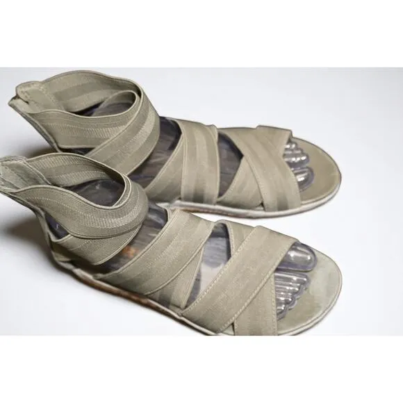 SOREL Ella Lace Gladiator Sandals – Sage Green Elastic Straps – Women’s Size 7.5