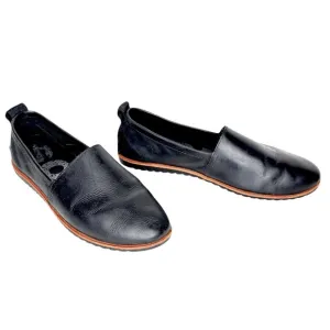 SOREL Ella Leather Slip On Round Toe Flats Black Size 7.5