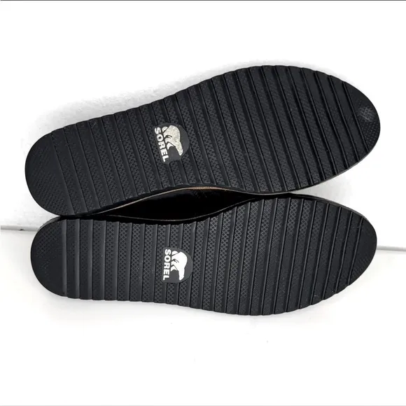 SOREL Ella Leather Slip On Round Toe Flats Black Size 7.5