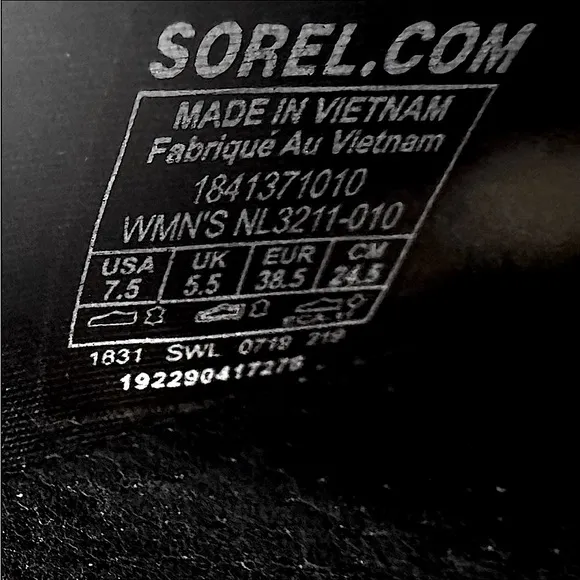 SOREL Ella Leather Slip On Round Toe Flats Black Size 7.5