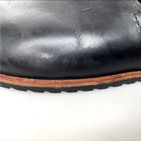 SOREL Ella Leather Slip On Round Toe Flats Black Size 7.5