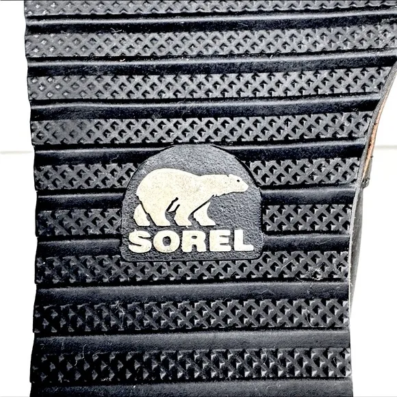 SOREL Ella Leather Slip On Round Toe Flats Black Size 7.5