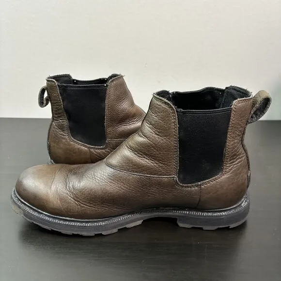 Sorel Hi Line Chelsea Boots Men's 9 Black Leather Pull On Waterproof Ankle