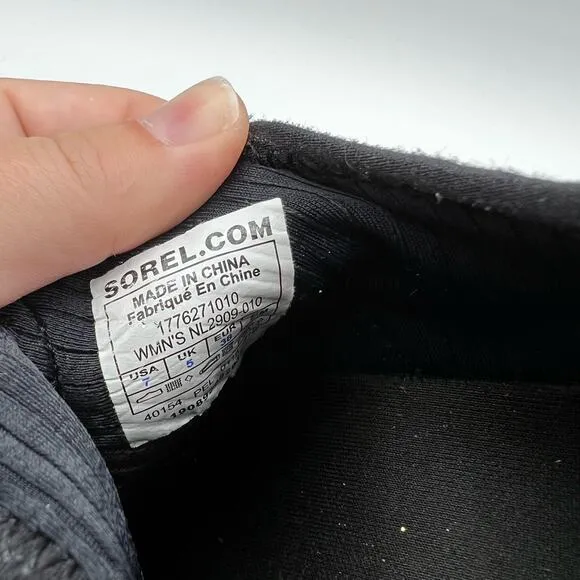 Sorel Kinetic Alpine Black Sneakers Size 7
