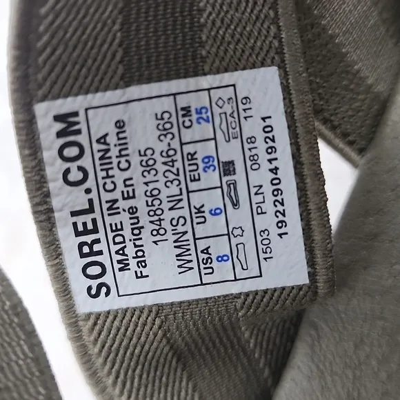 Sorel Out N' About Stretchy Ankle Height Strappy Sandals with Back Zip Size 8