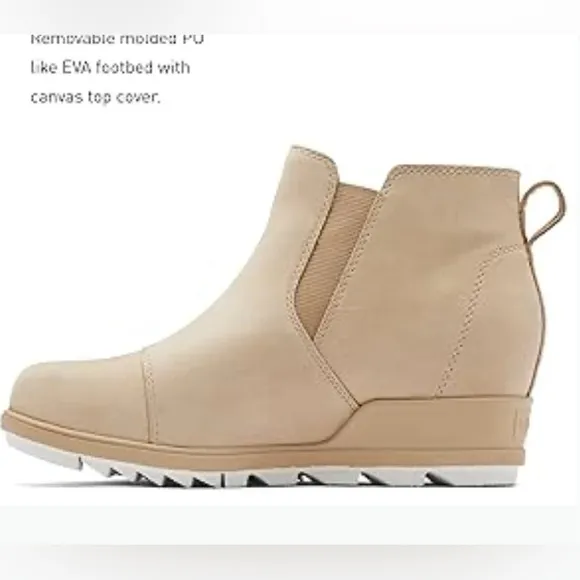 Sorel sz 9 Evie Pull-On Leather Boot - Canoe, Sea Salt Light Tan Ankle Boots
