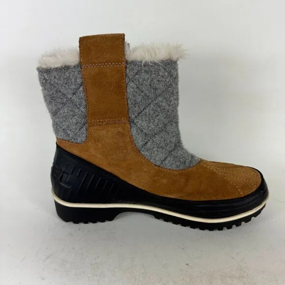 Sorel Tivoli II Women's 9 Brown Fur Trim Round Toe Pull-On Snow Boots NL2400-286
