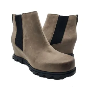 SOREL Women boots Joan Of Arctic Wedge taupe Chelsea pull on gore Sz 11 42 new