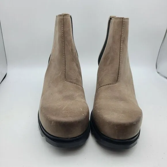 SOREL Women boots Joan Of Arctic Wedge taupe Chelsea pull on gore Sz 11 42 new
