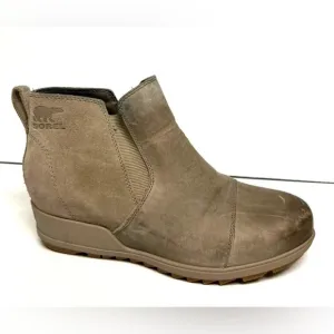 Sorel Womens Evie Pull On Boots Brown Leather Size 9.5 M