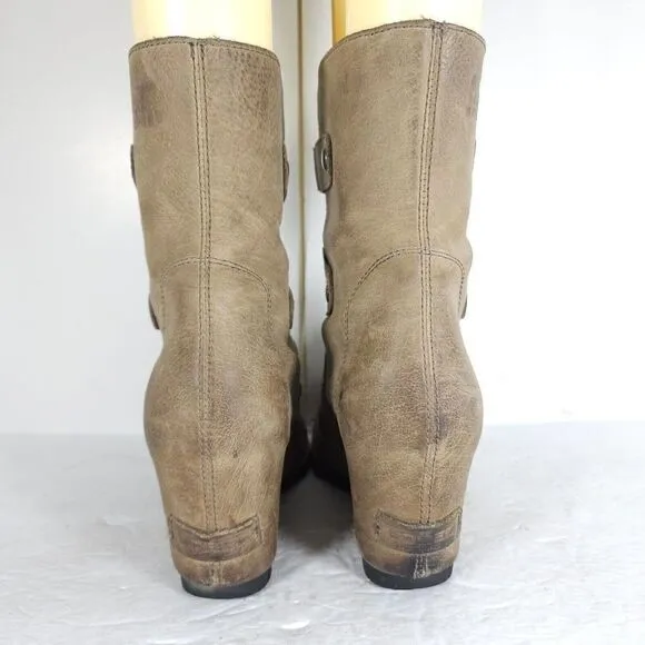Sorel Women's Joan Of Arctic II US 8 Tan Lace-Up Wedge Ankle Boots Booties