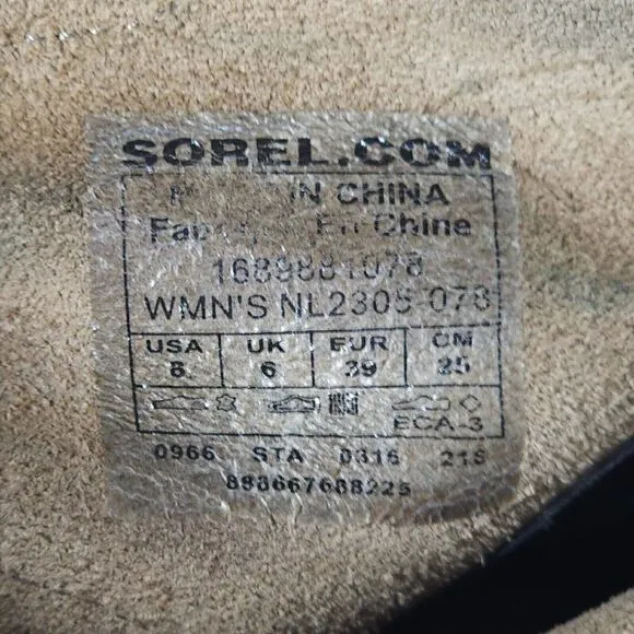 Sorel Women's Joan Of Arctic II US 8 Tan Lace-Up Wedge Ankle Boots Booties