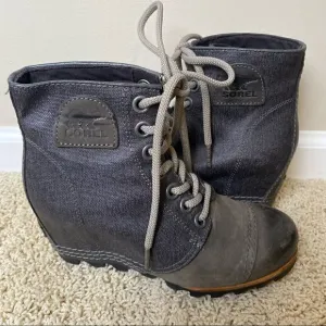 Sorel PDX Lace Up Wedge Boots Ankle Boots Lexie Wedge Grey Quarry 6