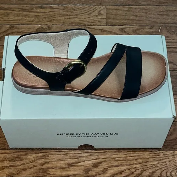 Soul Naturalizer Jayvee Sandals Black Faux Leather Women’s Size 8