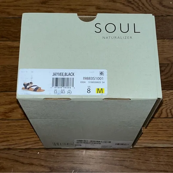 Soul Naturalizer Jayvee Sandals Black Faux Leather Women’s Size 8