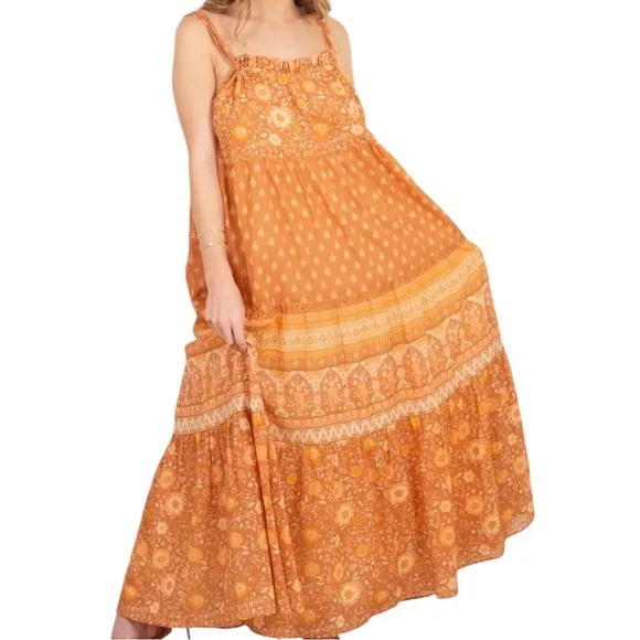 Spell &amp; The Gypsy Collective Utopia Strappy Sundress Cinnamon Size Large