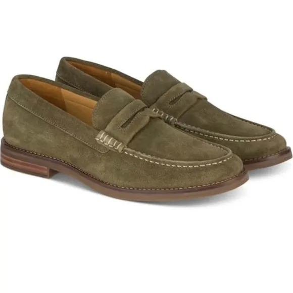 Sperry Green Suede Loafers Classic Slip-Ons