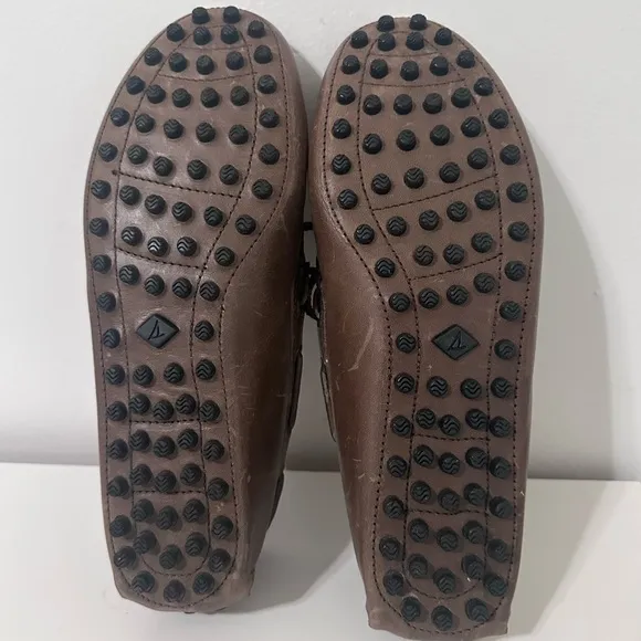 Sperry Hamilton Driver Loafers Dark Brown Pebbled Sole Mens Sz 9 Preppy Classic