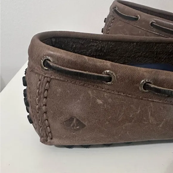 Sperry Hamilton Driver Loafers Dark Brown Pebbled Sole Mens Sz 9 Preppy Classic