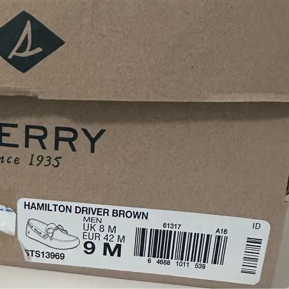 Sperry Hamilton Driver Loafers Dark Brown Pebbled Sole Mens Sz 9 Preppy Classic
