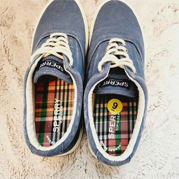 SPERRY NEW MEMORY FOAM TOP SIDER BLUE LOAFERS SIZE 9