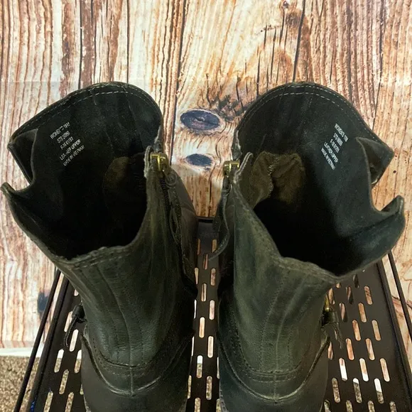 Sperry Top Sider Juniper Seine Black Leather Boots Womens Sz. 11M