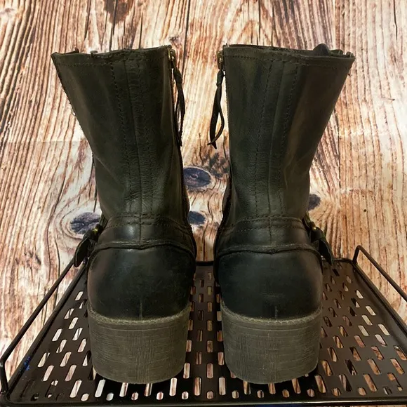 Sperry Top Sider Juniper Seine Black Leather Boots Womens Sz. 11M