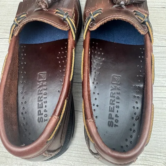 SPERRY Top Sider Tremont DBL KT Amaretto, Brown Leather size 8M Original Box