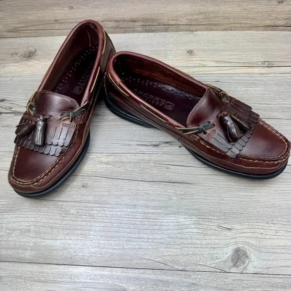 SPERRY Top Sider Tremont DBL KT Amaretto, Brown Leather size 8M Original Box