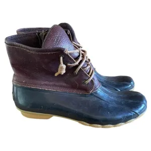 Sperry Womens Duck Boots Leather Brown And Black Size 12 Duck Rain Boots