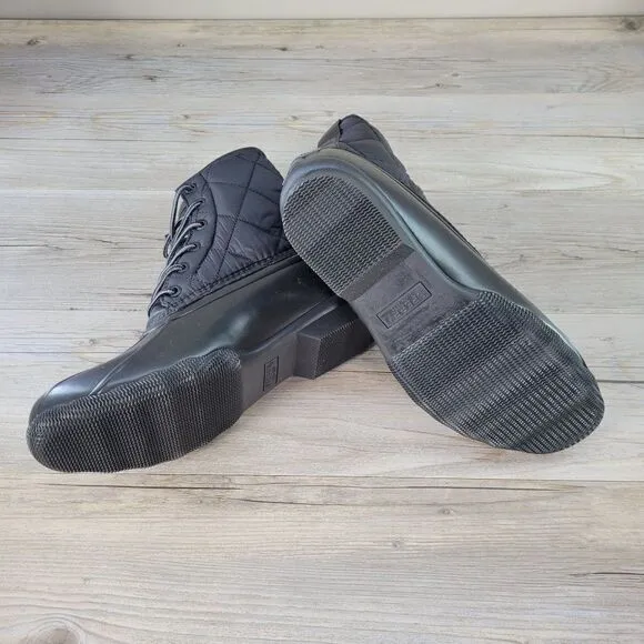 Sperry Black Saltwater Duck Boots Sz 8.5